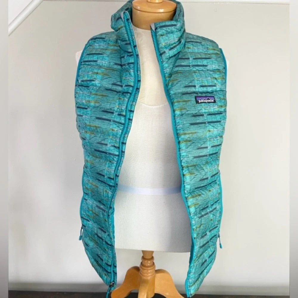 Patagonia Women's Down Sweater Vest Puffer Goose Down Fill Elwha Ikat Size Small